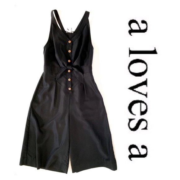 a loves a Pants - A Loves A Black Button Down Jumpsuit